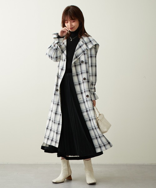 natural couture（ナチュラルクチュール）の「大人気リバイバル/WEB限定カラーあり/裾ベロアパイピングチュールプリーツスカート（スカート・レディース・ブラック/ブラウン/グレー/アイボリー/モカ/ラベンダー・FREE）」の21枚目の写真