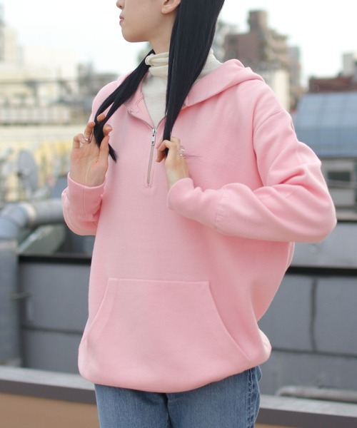 MEYAME（メヤメ）の「MEYAME/メヤメ ハーフジップニットフーディー