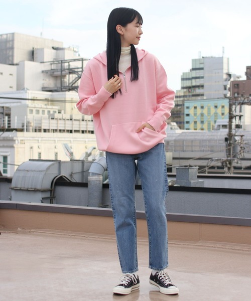 MEYAME（メヤメ）の「MEYAME/メヤメ ハーフジップニットフーディー