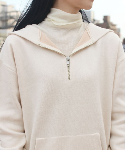 MEYAME メヤメ HALF ZIP KNIT HOODIE ニットパーカー MEYAME（メヤメ
