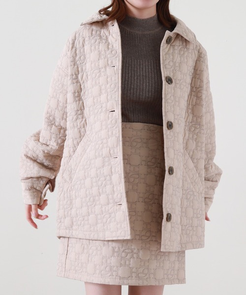 Cheek（チーク）の「オリジナルキルティングジャケット（その他アウター・レディース・ブラウン/アイボリー/ピンクベージュ・MEDIUM）」の3枚目の写真