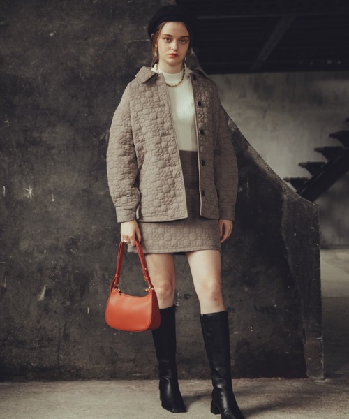 Cheek（チーク）の「オリジナルキルティングジャケット（その他アウター・レディース・ブラウン/アイボリー/ピンクベージュ・MEDIUM）」の18枚目の写真