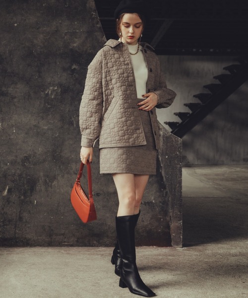 Cheek（チーク）の「オリジナルキルティングジャケット（その他アウター・レディース・ブラウン/アイボリー/ピンクベージュ・MEDIUM）」の19枚目の写真