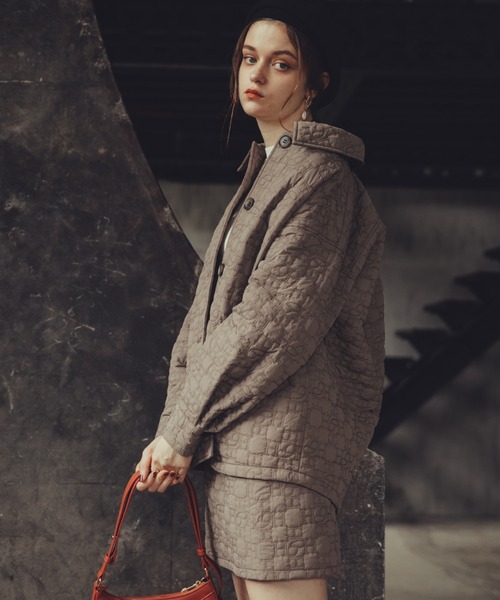 Cheek（チーク）の「オリジナルキルティングジャケット（その他アウター・レディース・ブラウン/アイボリー/ピンクベージュ・MEDIUM）」の21枚目の写真