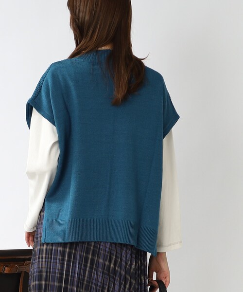 DRESKIP(ドレスキップ)の「◆メッシュ編地ニットベスト(ベスト・レディース・ブラック/ベージュ/ブルー/パープル系4・02/03)」の12枚目の写真