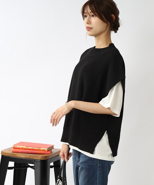 DRESKIP(ドレスキップ)の「◆メッシュ編地ニットベスト(ベスト・レディース・ブラック/ベージュ/ブルー/パープル系4・02/03)」の17枚目の写真