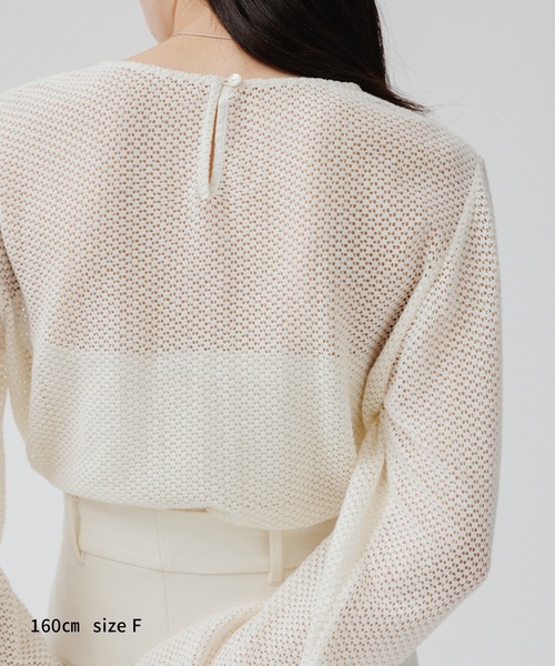 M TO R（ムウトアール）の「［TOPS］VTG CROCHET CUTSEW（Tシャツ/カットソー・レディース・ブラック/キナリ・FREE）」の5枚目の写真