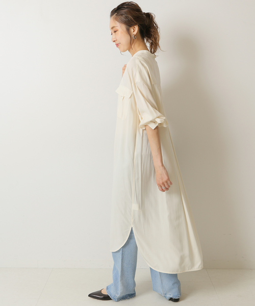 Spick & Span（スピックアンドスパン）の「Cuスパンツイルシャツワンピース（シャツワンピース・レディース・ネイビー/ホワイト系その他・FREE）」の21枚目の写真