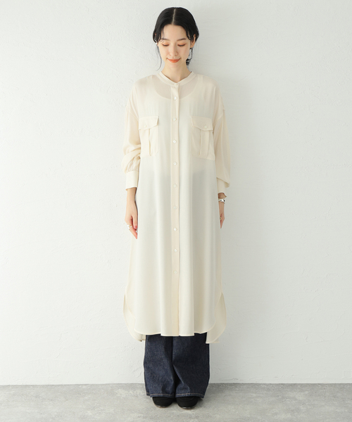 Spick & Span（スピックアンドスパン）の「Cuスパンツイルシャツワンピース（シャツワンピース・レディース・ネイビー/ホワイト系その他・FREE）」の10枚目の写真