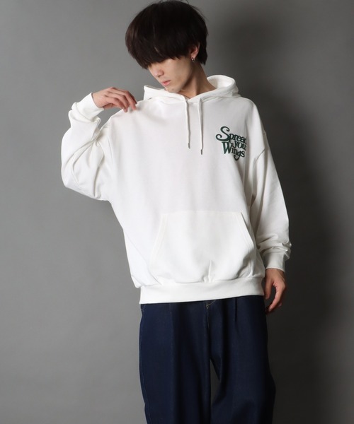 SITRY(シトリー)の「oversize foam print sweat hoodie/オーバーサイズ 発泡プリント スウェット フーディー/パーカー(パーカー・メンズ・グリーン/マスタード/ブラック/オフホワイト・L/M)」の21枚目の写真