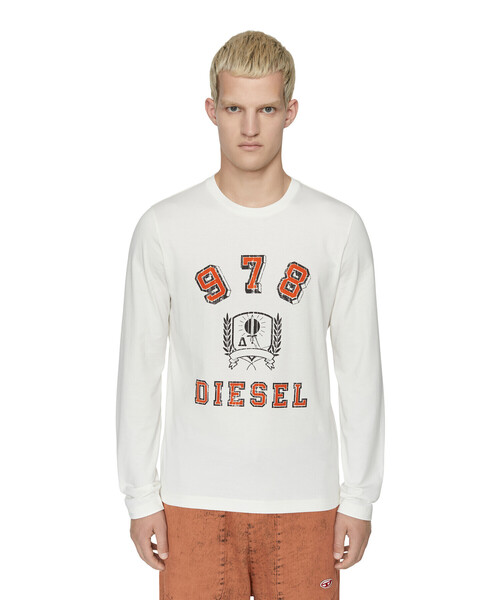 DIESEL(ディーゼル)の「メンズ Tシャツ 長そで プリント(Tシャツ/カットソー・メンズ・ホワイト/ブラック・XXX-LARGE/X-SMALL/LARGE/X-LARGE/SMALL/MEDIUM/XX-LARGE)」の12枚目の写真