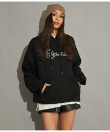 デザイン刺繍裏毛フーディー