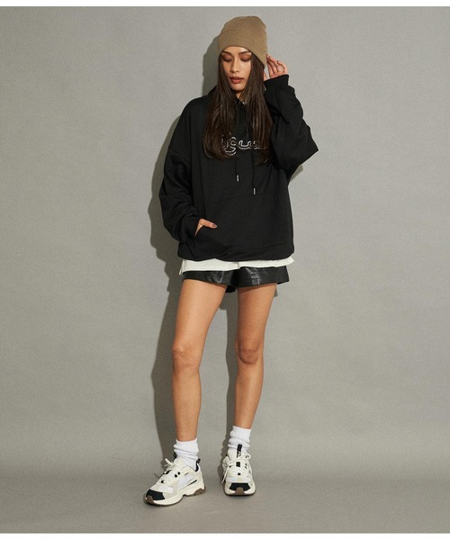 ANAP（アナップ）の「デザイン刺繍裏毛フーディー（パーカー・レディース・ネイビー/ブラック/グレー・FREE）」の9枚目の写真