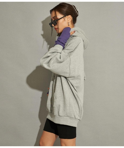 ANAP（アナップ）の「デザイン刺繍裏毛フーディー（パーカー・レディース・ネイビー/ブラック/グレー・FREE）」の6枚目の写真