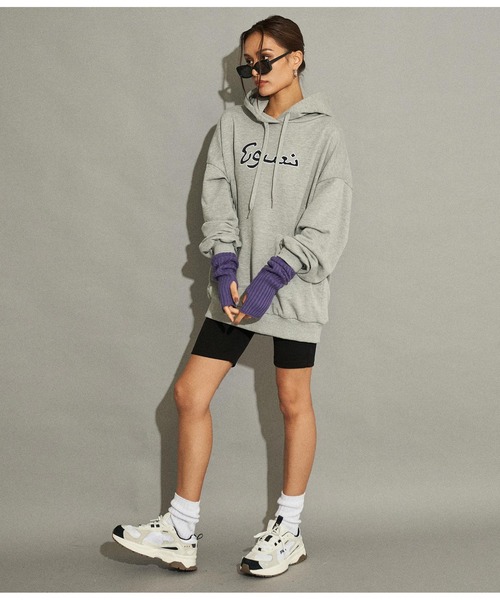 ANAP（アナップ）の「デザイン刺繍裏毛フーディー（パーカー・レディース・ネイビー/ブラック/グレー・FREE）」の8枚目の写真