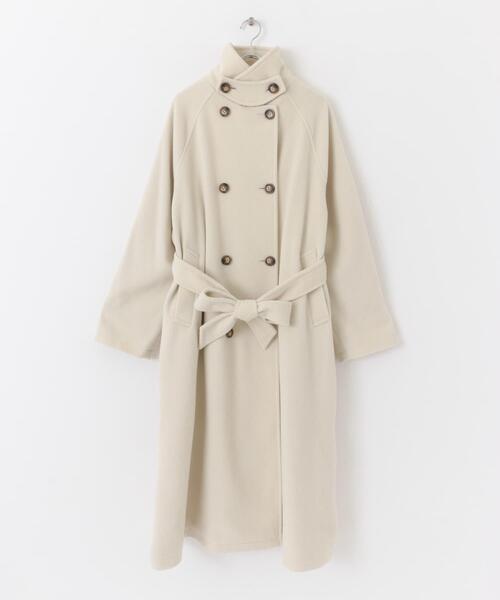 SENSE OF PLACE by URBAN RESEARCH（センスオブプレイスバイアーバンリサーチ）の「ウールライク2WAYステンカラーロングコート（ステンカラーコート・レディース・ブラック/ブラウン/グリーン/グレー系その他/アイボリー/ホワイト系その他/ブラウン系その他・ONE/S）」の3枚目の写真