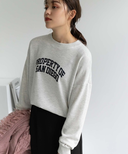 Edit Sheen（エディットシーン）の「ロゴプリントスウェットプルオーバー（スウェット・レディース・ライトグレー/チャコールグレー・M）」の2枚目の写真
