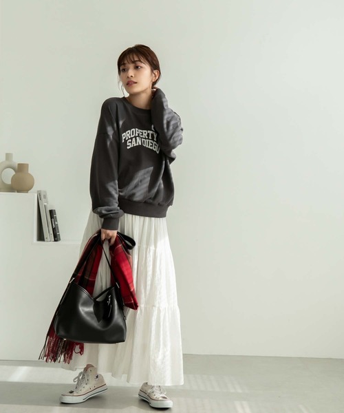 Edit Sheen（エディットシーン）の「ロゴプリントスウェットプルオーバー（スウェット・レディース・ライトグレー/チャコールグレー・M）」の13枚目の写真