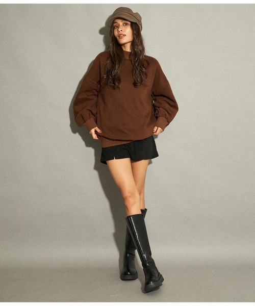 ANAP（アナップ）の「プチハイネック裏起毛プルオーバー（スウェット・レディース・ブルー/ブラック/アイボリー/ブラウン・FREE）」の13枚目の写真