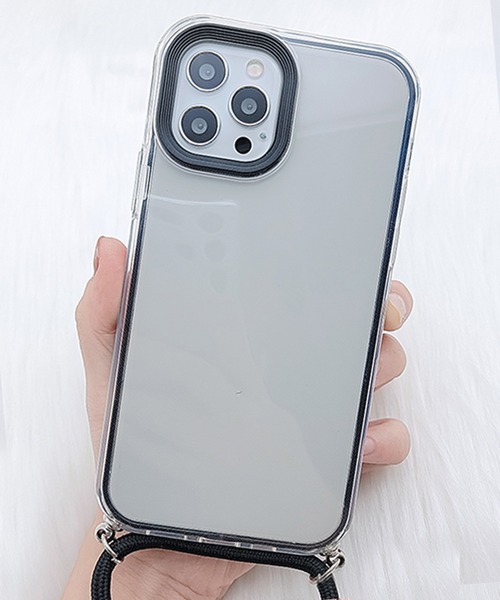 ストラップ付 TPUクリアiPhoneケース（スマホケース/カバー