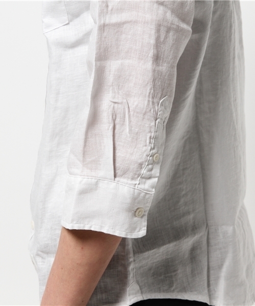 VENCEEXCHANGE(ヴァンスエクスチェンジ)の「フレンチリネン7部袖シャツ (シャツ/ブラウス・メンズ・ターコイズブルー/ホワイト/オレンジ/イエロー・LARGE/MEDIUM/SMALL)」の9枚目の写真