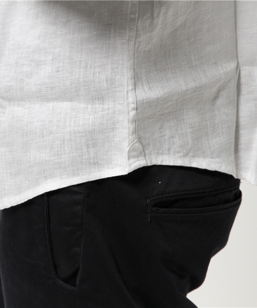 VENCEEXCHANGE(ヴァンスエクスチェンジ)の「フレンチリネン7部袖シャツ (シャツ/ブラウス・メンズ・ターコイズブルー/ホワイト/オレンジ/イエロー・LARGE/MEDIUM/SMALL)」の10枚目の写真