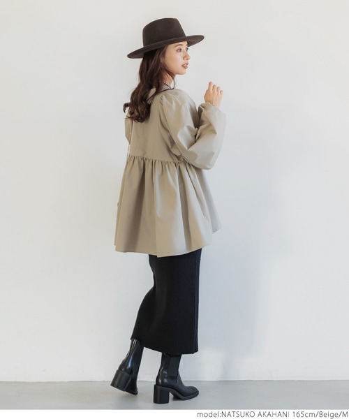 coca(coca)(コカ)の「ギャザーチュニックブラウス(シャツ/ブラウス・レディース・ベージュ/ブラック・M/L)」の9枚目の写真