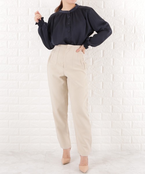 Lace Ladies(レースレディース)の「バンドカラーシフォンブラウス(シャツ/ブラウス・レディース・ブラック/ネイビー/グレイッシュベージュ/ベージュ・L/M/S/XL)」の11枚目の写真