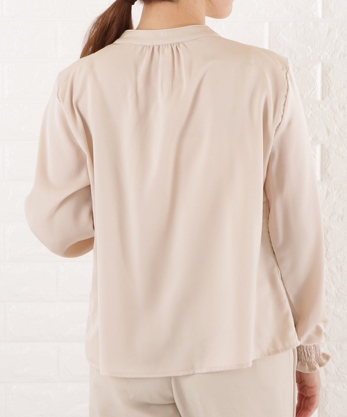 Lace Ladies(レースレディース)の「バンドカラーシフォンブラウス(シャツ/ブラウス・レディース・ブラック/ネイビー/グレイッシュベージュ/ベージュ・L/M/S/XL)」の15枚目の写真