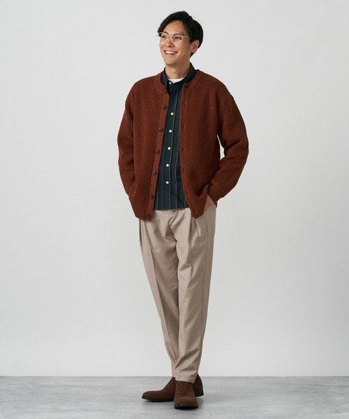 Pitta Re:)（ピッタリ）の「アーミー ニットカーディガン（カーディガン/ボレロ・メンズ・チャコールグレー/ダークオレンジ・LL/S/M/L）」の2枚目の写真