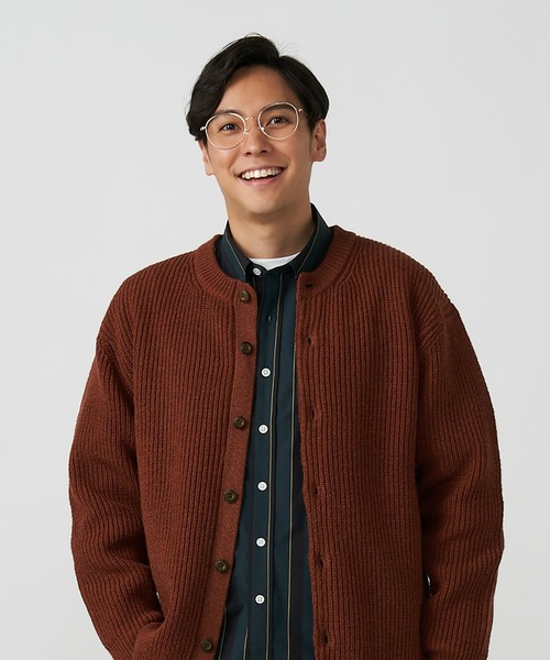 Pitta Re:)（ピッタリ）の「アーミー ニットカーディガン（カーディガン/ボレロ・メンズ・チャコールグレー/ダークオレンジ・LL/S/M/L）」の8枚目の写真