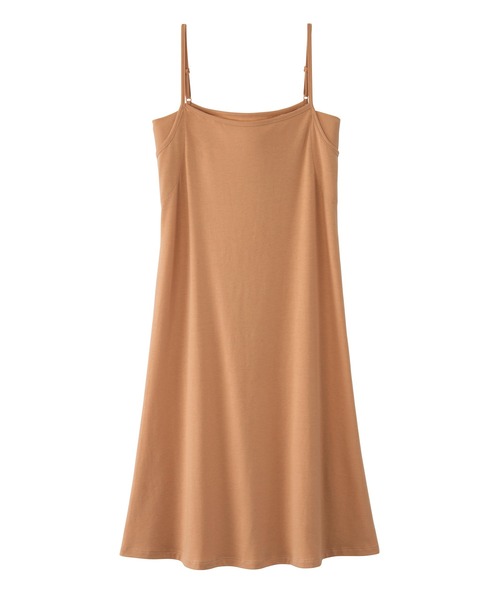 YU'NOW（ユナウ）の「綿混汗取りインナーキャミワンピース【抗菌防臭】【吸水速乾】（インナーウェア/肌着・レディース・オフホワイト/ブラック/モカ・S/M/L/XL）」の6枚目の写真