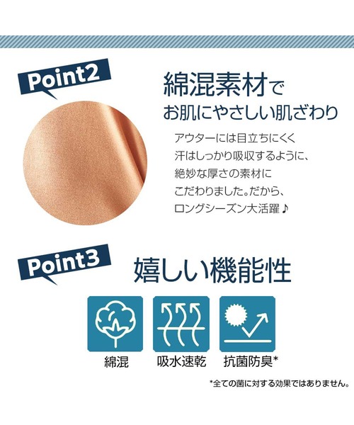 YU'NOW（ユナウ）の「綿混汗取りインナーキャミワンピース【抗菌防臭】【吸水速乾】（インナーウェア/肌着・レディース・オフホワイト/ブラック/モカ・S/M/L/XL）」の9枚目の写真