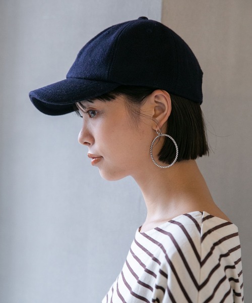 NANO universe（ナノユニバース）の「LB.04/ライトメルトンキャップ（キャップ・レディース・ブラック/ネイビー/キャメル・FREE）」の3枚目の写真