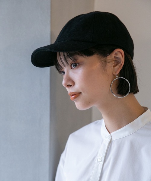 NANO universe（ナノユニバース）の「LB.04/ライトメルトンキャップ（キャップ・レディース・ブラック/ネイビー/キャメル・FREE）」の2枚目の写真