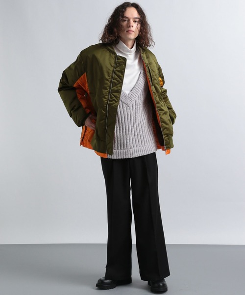 HARE（ハレ）の「モールヤーンVネックニット(HARE)（ニット/セーター・メンズ・ブラック/グレー/ブルー・FREE）」の12枚目の写真