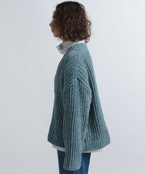 HARE（ハレ）の「モールヤーンVネックニット(HARE)（ニット/セーター・メンズ・ブラック/グレー/ブルー・FREE）」の15枚目の写真