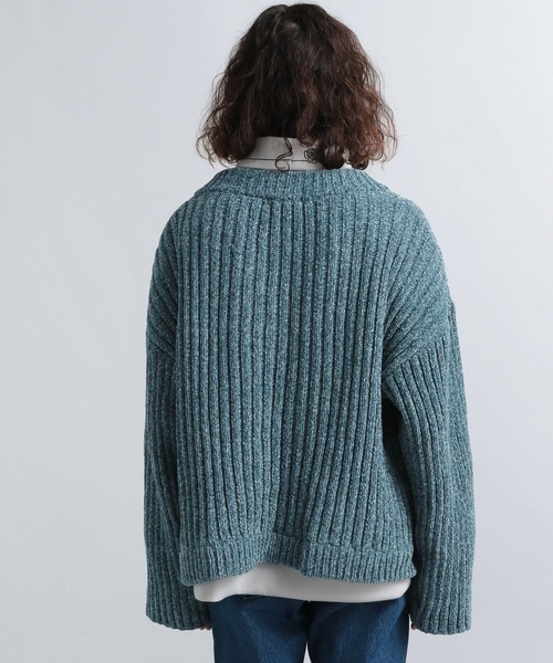 HARE（ハレ）の「モールヤーンVネックニット(HARE)（ニット/セーター・メンズ・ブラック/グレー/ブルー・FREE）」の14枚目の写真