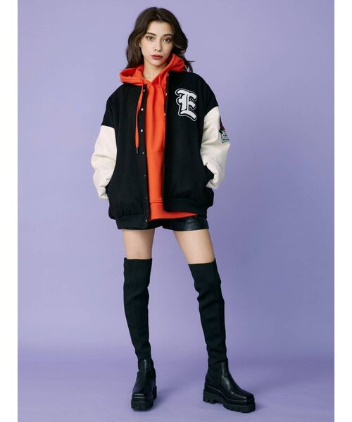 EVRIS（エヴリス）の「オーバーサイズカラーフーディー（パーカー・レディース・オレンジ/ホワイト/ブラック・FREE）」の9枚目の写真