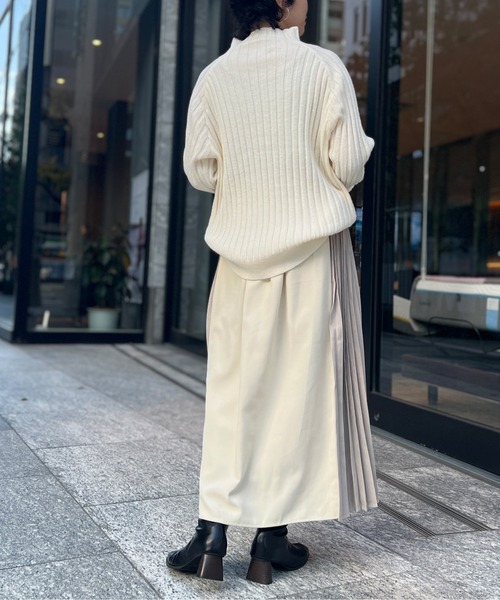 Chez toi（シェトワ）の「フロントタックサイドプリーツスカート（スカート・レディース・ブラック/アイボリー/パープル・FREE）」の13枚目の写真