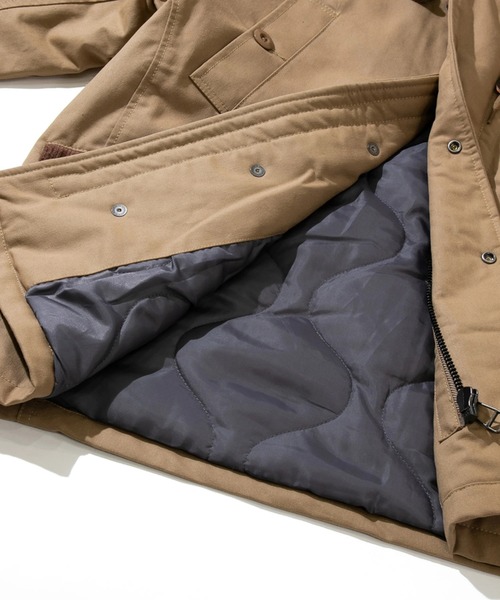 go slow caravan（ゴースローキャラバン）の「COBMASTER/コブマスター　タキビズキ フーディパディングJKT（ブルゾン・メンズ・ダークグレー/ベージュ/カーキ・MEDIUM/LARGE/X-LARGE）」の9枚目の写真