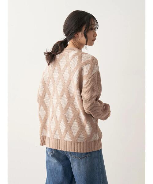 CRAFT STANDARD BOUTIQUE(クラフトスタンダードブティック)の「ジャガードMIXニット(ニット/セーター・レディース・ブラック/ベージュ・FREE)」の15枚目の写真