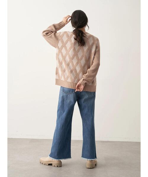 CRAFT STANDARD BOUTIQUE(クラフトスタンダードブティック)の「ジャガードMIXニット(ニット/セーター・レディース・ブラック/ベージュ・FREE)」の22枚目の写真