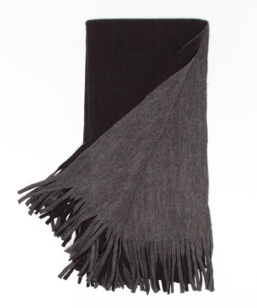 AZUL by moussy(アズールバイマウジー)の「DOUBLE FACE KNIT MUFFLER/ダブルフェイスニットマフラー(マフラー・メンズ・ホワイト系その他/ブラック系その他/グリーン系その他・FREE)」の6枚目の写真
