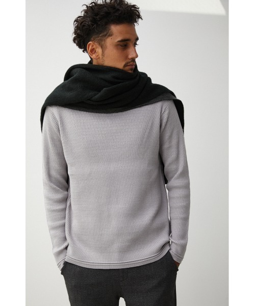AZUL by moussy(アズールバイマウジー)の「DOUBLE FACE KNIT MUFFLER/ダブルフェイスニットマフラー(マフラー・メンズ・ホワイト系その他/ブラック系その他/グリーン系その他・FREE)」の15枚目の写真