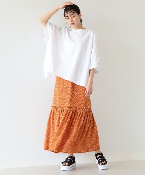 Ray BEAMS(レイビームス)の「Champion × Ray BEAMS / 別注 ショート スリーブ Tシャツ(Tシャツ/カットソー・レディース・ブラック/ホワイト/ベージュ系/ラベンダー・FREE)」の19枚目の写真