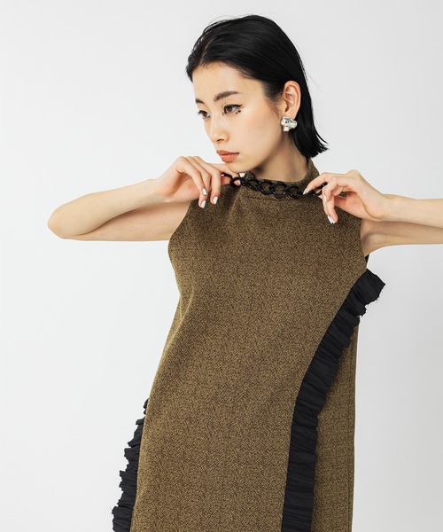 UNITED TOKYO（ユナイテッドトウキョウ）の「プレリュードフリルワンピース（ドレス・レディース・インディゴブルー/ブラウン・FREE）」の3枚目の写真