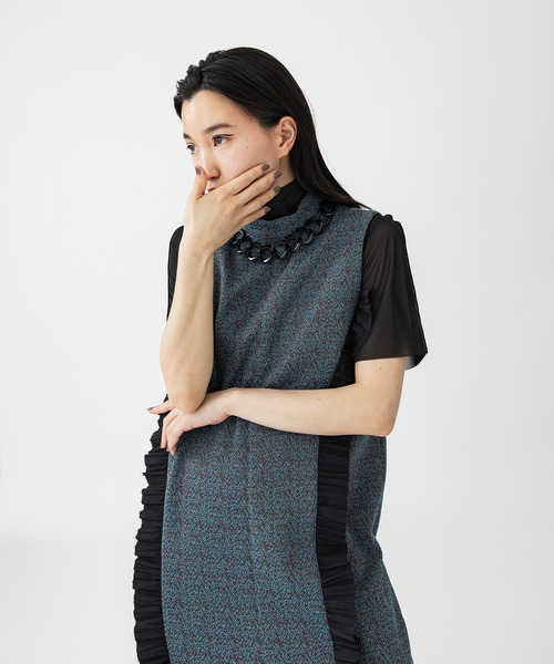 UNITED TOKYO（ユナイテッドトウキョウ）の「プレリュードフリルワンピース（ドレス・レディース・インディゴブルー/ブラウン・FREE）」の10枚目の写真