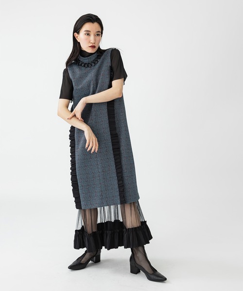 UNITED TOKYO（ユナイテッドトウキョウ）の「プレリュードフリルワンピース（ドレス・レディース・インディゴブルー/ブラウン・FREE）」の11枚目の写真