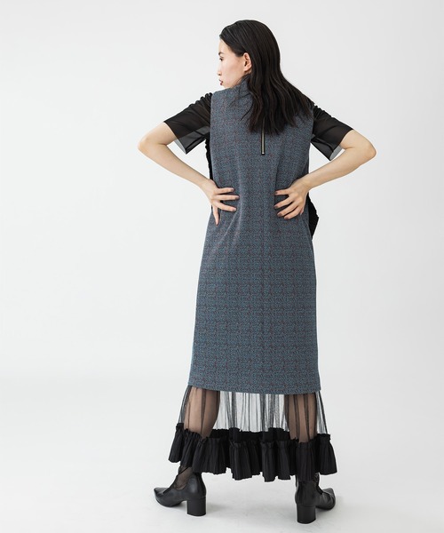 UNITED TOKYO（ユナイテッドトウキョウ）の「プレリュードフリルワンピース（ドレス・レディース・インディゴブルー/ブラウン・FREE）」の13枚目の写真